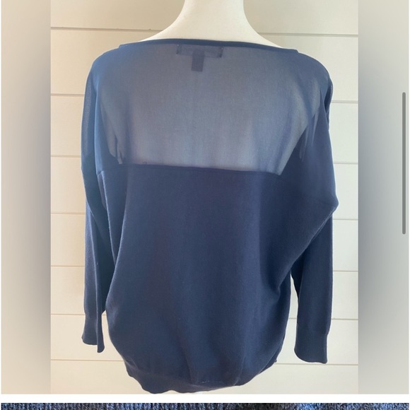 Banana Republic womens medium thin knit sweater pull on sheer silk minimalist - Picture 4 of 7